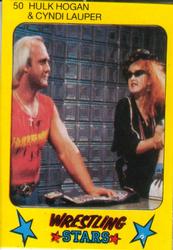1986 Monty Gum Wrestling Stars #50 Hulk Hogan / Cyndi Lauper Front