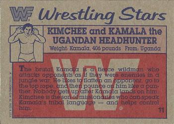 1987 Topps WWF #11 Kimchee & Kamala the Ugandan Headhunter Back