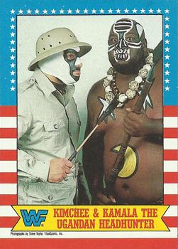 1987 Topps WWF #11 Kimchee & Kamala the Ugandan Headhunter Front