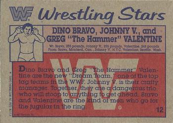 1987 Topps WWF #12 Dino Bravo, Johnny V., Greg 