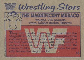 1987 Topps WWF #16 The Magnificant Muraco Back