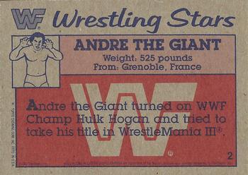 1987 Topps WWF #2 Andre the Giant  Back
