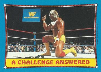 1987 Topps WWF #36 A Challenge Answered Front