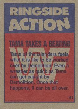 1987 Topps WWF #41 Tama Takes a Beating Back