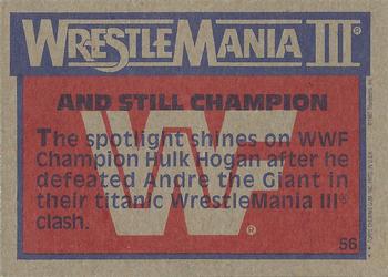 1987 Topps WWF #56 And Still Champion Back
