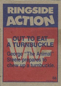 1987 Topps WWF #66 Out to Eat a Turnbuckle Back