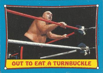 1987 Topps WWF #66 Out to Eat a Turnbuckle Front