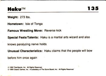 1990 Classic WWF #135 Haku Back