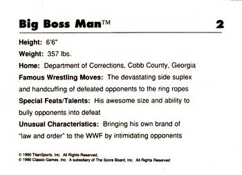 1990 Classic WWF #2 Big Boss Man Back