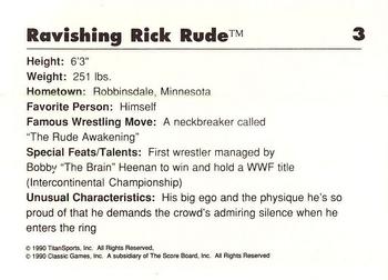 1990 Classic WWF #3 Ravishing Rick Rude Back