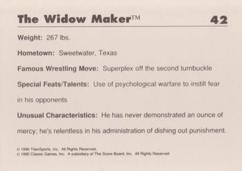 1990 Classic WWF #42 The Widow Maker Back
