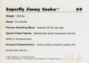1990 Classic WWF #69 Superfly Jimmy Snuka Back