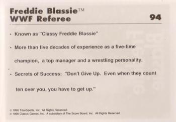 1990 Classic WWF #94 Freddie Blassie Back