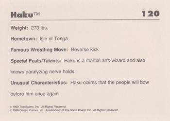 1990 Classic WWF #120 Haku Back