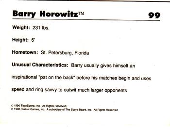 1990 Classic WWF #99 Barry Horowitz Back