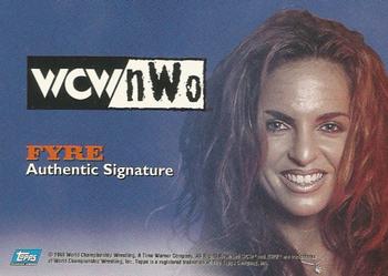 1998 Topps WCW/nWo - Authentic Signatures #NNO Fyre  Back