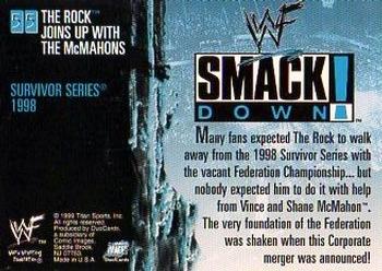 1999 Comic Images WWF SmackDown! #55 Shane McMahon / The Rock / Vince McMahon Back