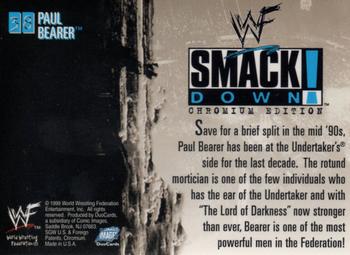 1999 Comic Images WWF SmackDown! Chromium #38 Paul Bearer  Back