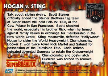 1999 Topps WCW/nWo Nitro - Stickers #S2 Hogan vs Sting  Back