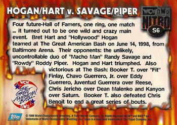 1999 Topps WCW/nWo Nitro - Stickers #S6 Hogan/Hart vs Savage/Piper  Back