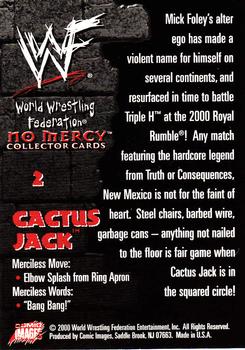 2000 Comic Images WWF No Mercy #2 Cactus Jack  Back
