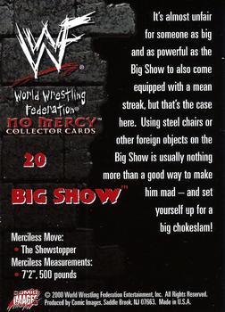 2000 Comic Images WWF No Mercy #20 The Big Show  Back