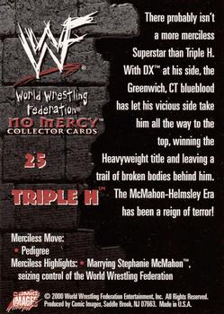 2000 Comic Images WWF No Mercy #25 Triple H  Back
