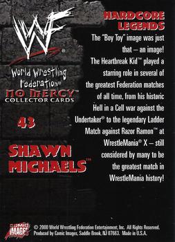 2000 Comic Images WWF No Mercy #43 Shawn Michaels  Back