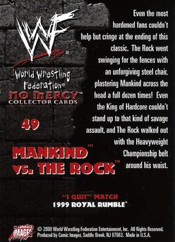 2000 Comic Images WWF No Mercy #49 Mankind/The Rock  Back