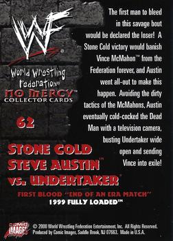2000 Comic Images WWF No Mercy #62 Stone Cold Steve Austin/The Undertaker  Back