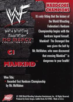2000 Comic Images WWF No Mercy - Hardcore Champions Holofoil #C1 Mankind  Back