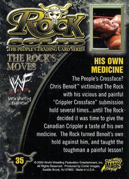 2000 Comic Images WWF Rock Solid #35 His Own Medicine  Back