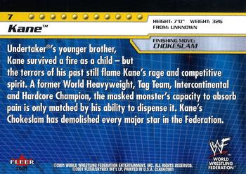 2001 Fleer WWF Championship Clash #7 Kane  Back