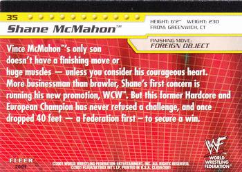 2001 Fleer WWF Championship Clash #35 Shane McMahon  Back