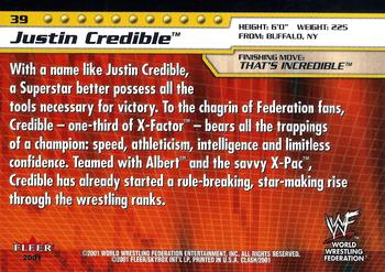 2001 Fleer WWF Championship Clash #39 Justin Credible  Back