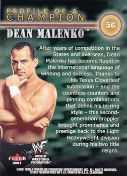 2001 Fleer WWF Championship Clash #56 Dean Malenko Back