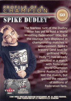2001 Fleer WWF Championship Clash #60 Spike Dudley Back