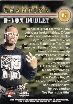 2001 Fleer WWF Championship Clash #67 D-Von Dudley Back