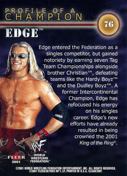 2001 Fleer WWF Championship Clash #76 Edge Back
