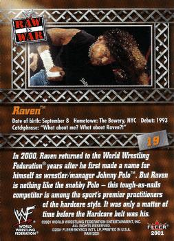 2001 Fleer WWF Raw Is War #19 Raven  Back