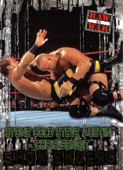 2001 Fleer WWF Raw Is War #87 Stone Cold Steve Austin / Chris Benoit Front