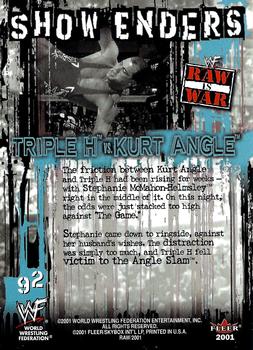 2001 Fleer WWF Raw Is War #92 Triple H / Kurt Angle Back
