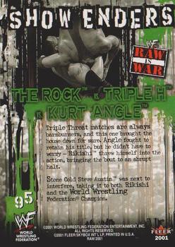 2001 Fleer WWF Raw Is War #95 The Rock / Triple H / Kurt Angle  Back