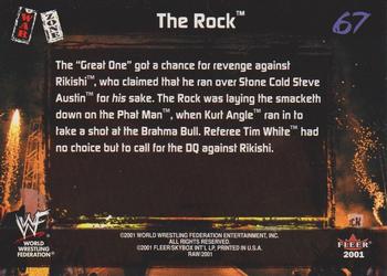 2001 Fleer WWF Raw Is War #67 The Rock  Back
