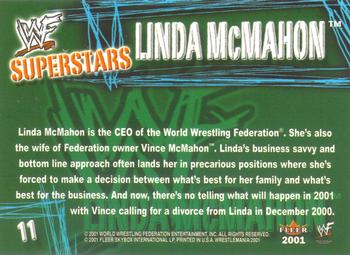 2001 Fleer WWF Wrestlemania #11 Linda McMahon  Back