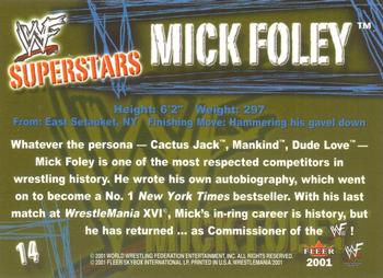 2001 Fleer WWF Wrestlemania #14 Mick Foley  Back