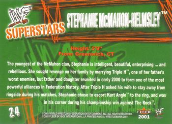 2001 Fleer WWF Wrestlemania #24 Stephanie McMahon-Helmsley Back