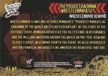 2001 Fleer WWF Wrestlemania #85 The Proud Chairman  Back