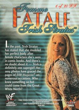 2001 Fleer WWF Raw Is War - Femme Fatale #6FF Trish Stratus  Back
