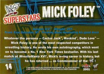 2001 Fleer WWF Wrestlemania - Championship Gold #14 Mick Foley  Back